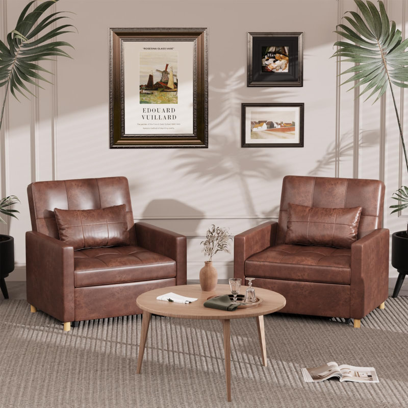 Faux Leather Accent Chair