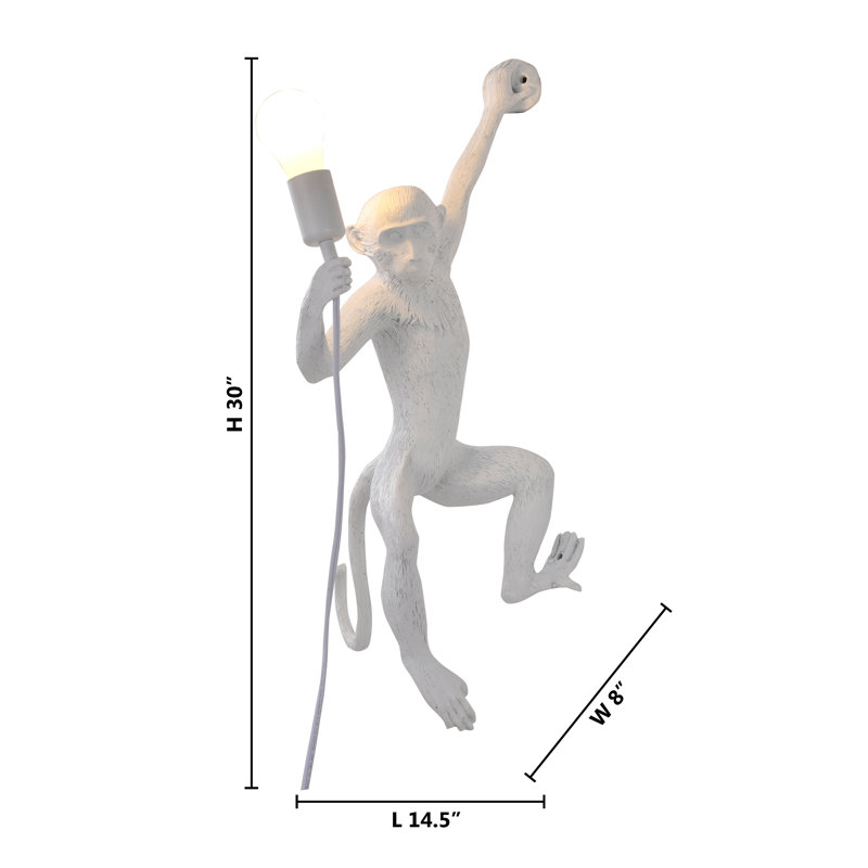 Sophie 1 - Light White Monkey Wall Sconce