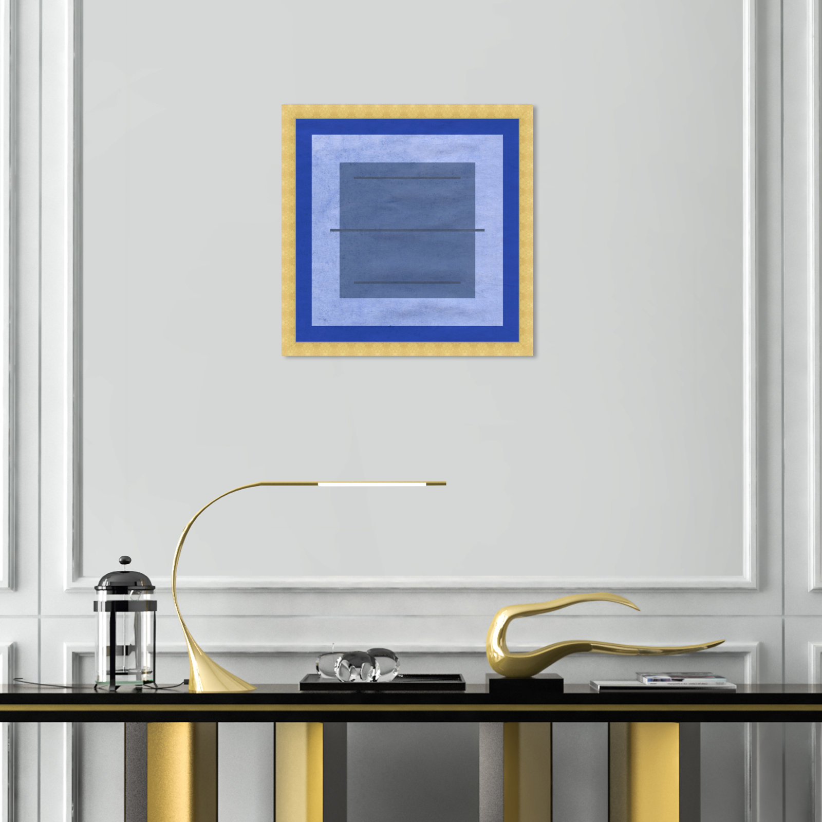 Azul Rocio by Oliver Gal, 18" H x 18" W x 0.5" D, Gold