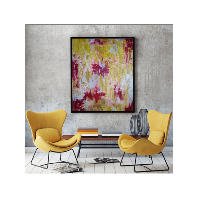 «Grandeur of Colors Mixed Media Wall Art», peinture sur toile par Kapil Vadhera, décor abstrait contemporain