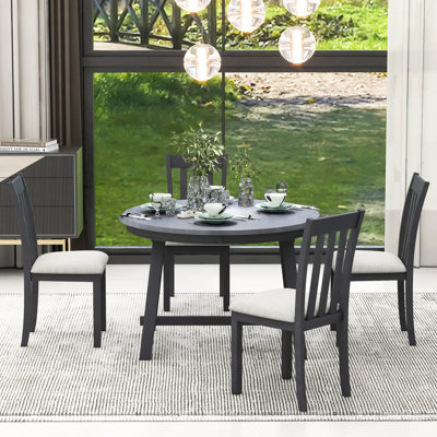 Table de salle à manger extensible pour 4, 5 personnes, gris, ambiance chaleureuse pour 4, 5, option d'espace