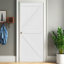 Porte de grange en bois lambrissé apprêté sans trousse de quincaillerie d'installation-73037092