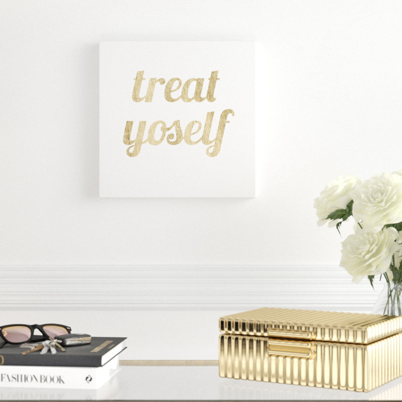Reproduction d'art textuel sur toile Golden Quote, H 12 po x l 12 po, Encadrement doré