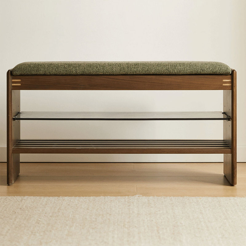 Brown Upholstered Bench