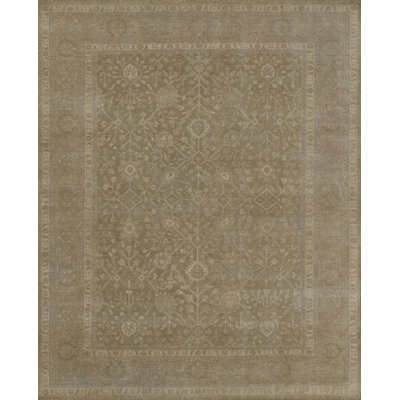 Tapis oriental en laine noué à la main brun foncé