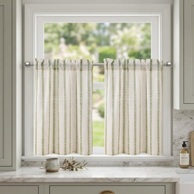 Linen Blend Floral Kitchen Curtain Kitchen Pelmet