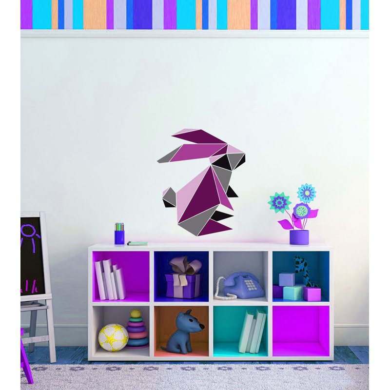 Décalcomanie murale lièvre lapin, H 22 po x l 26 po