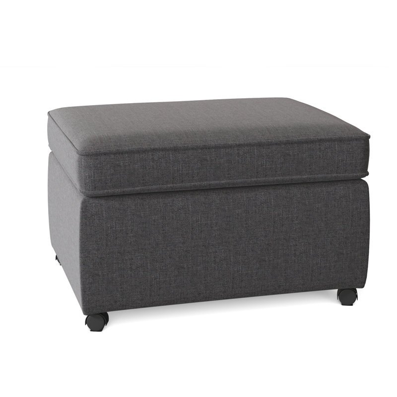 Repose-pieds rembourré Rika, Tissage uni ardoise coulée Sunbrella®