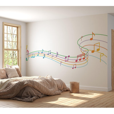 Papier peint de qualité supérieure - Notes de musique colorées