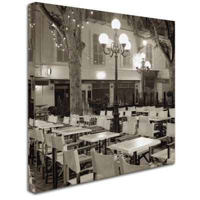 Alan Blaustein, "Côte d'azur café I", reproduction de photo sur toile tendue