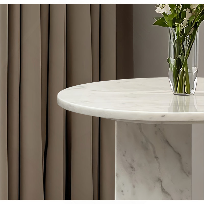 Table basse en marbre, petite table, table de salon, pierre, Blanc / naturel