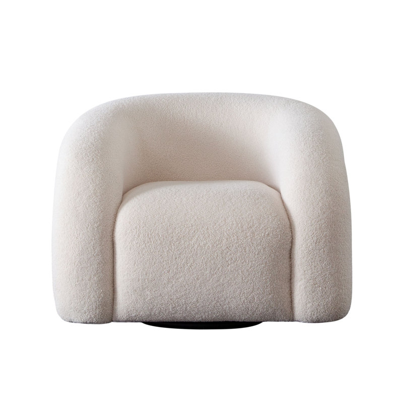 Chaise d'appoint pivotante Quantum en sherpa ivoire
