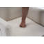 Chaise berçante en coton et lin avec repose-pieds réglable-747966078