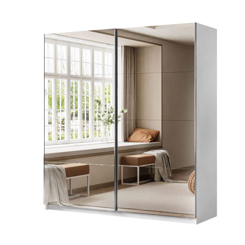 Laleh 2 Door Sliding Wardrobe, 215cm H x 194cm W x 62cm D