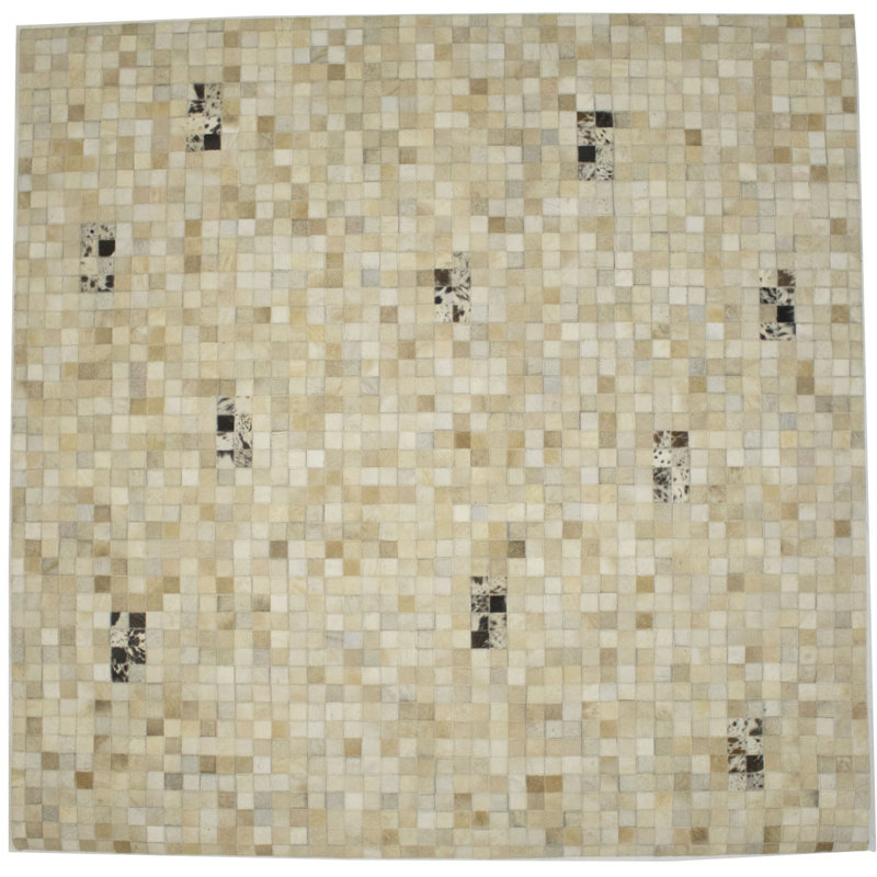 Cowhide Geometric Indoor Rug, Square 6'