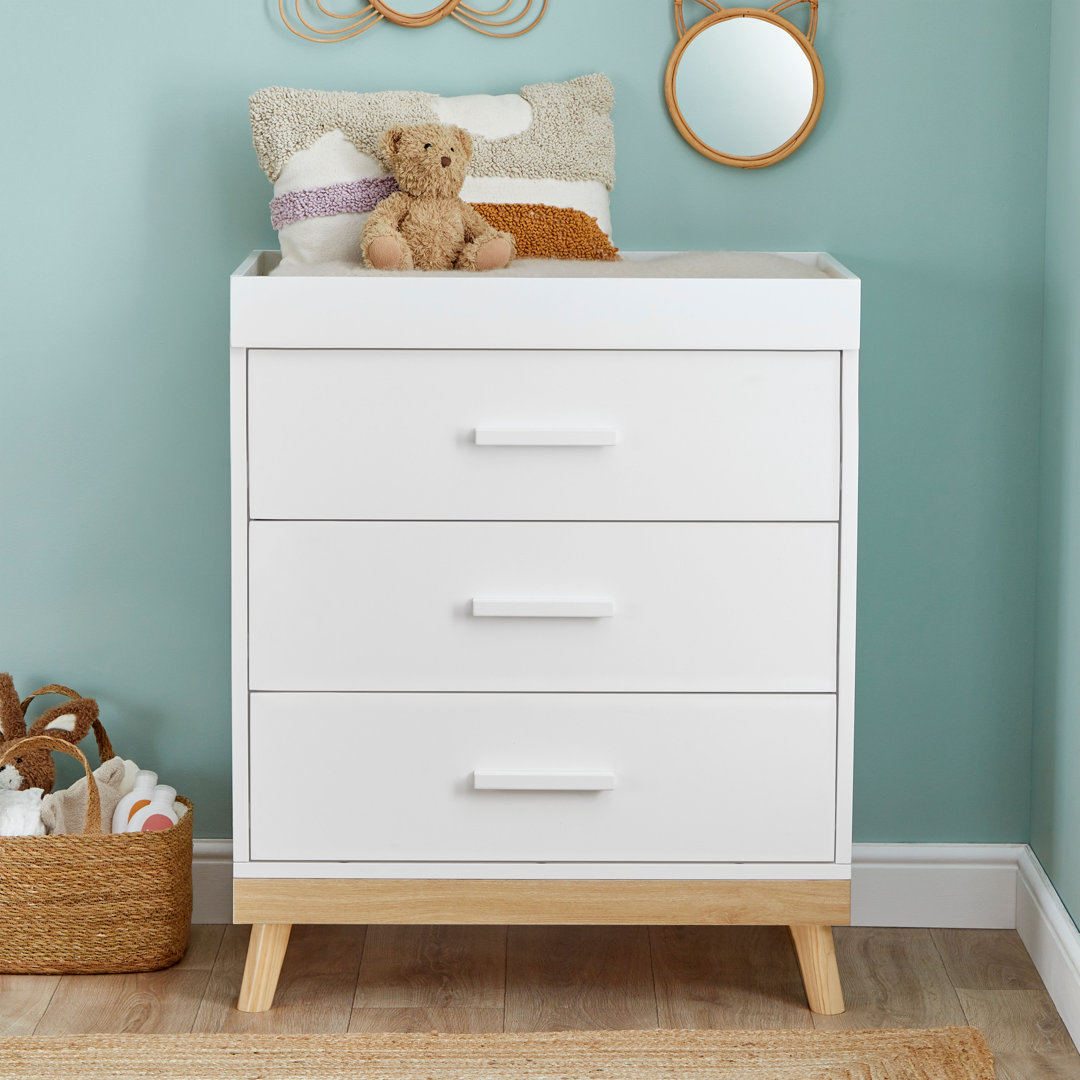 Babymore Mona Nursery Chest Changer - White - Wood - Image 4