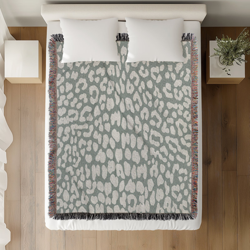 Jeté en mélange de coton Delo, Gris, L 70 po x l 50 po