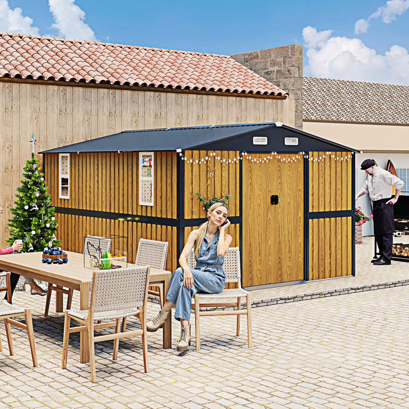 Remise de rangement extérieure avec portes verrouillables et 2 fenêtres