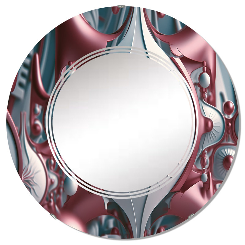 Plovivid - Miroir mural rond moderne, 32 po x 32 po