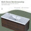 Meuble-lavabo mural simple 48 po avec comptoir en résine, portes à fermeture douce et tiroir-106764738