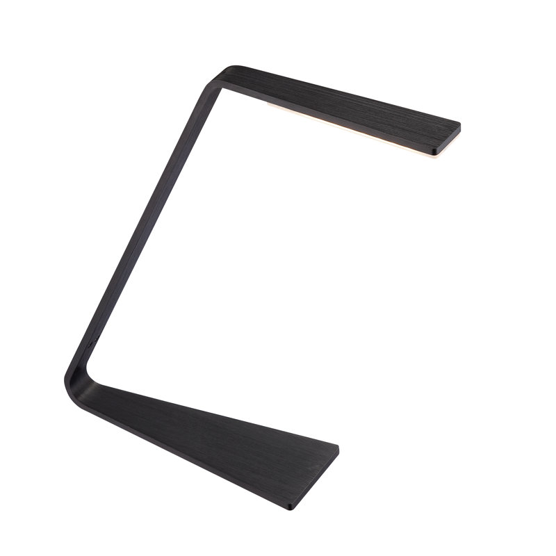 Lampe de bureau Weslyn, H 13,25 po x l 3 po x P 12 po, Aluminium brossé anodisé noir