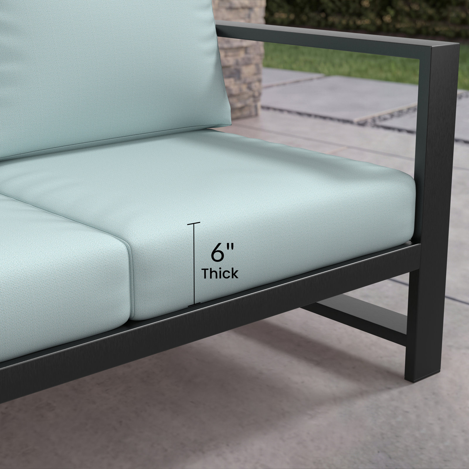 Dulcie 5-Person Sunbrella® Patio Seating Group, Green/Blue