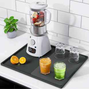 Ensemble de tapis à café et tapis de séchage de la vaisselle RicheMake, 19,69 po x 15,75 po x 0,16 po, accessoires de comptoir absorbants antidérapants pour comptoirs de cuisine, cafetières, cafetières et machines à expresso (Ensemble de 2)
