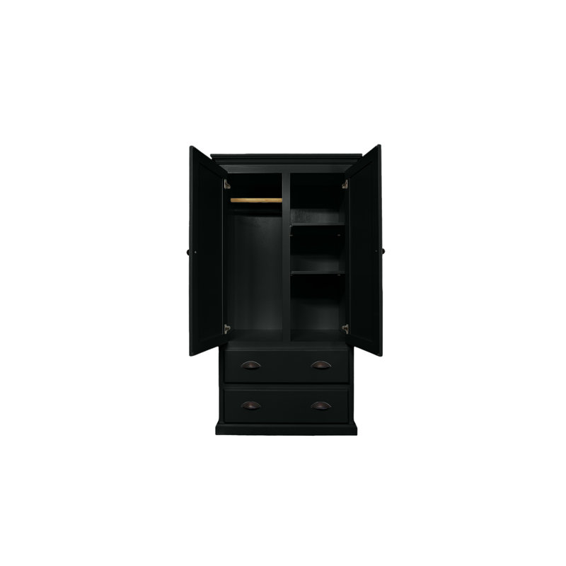 Armoire en bois massif Conda, Noir