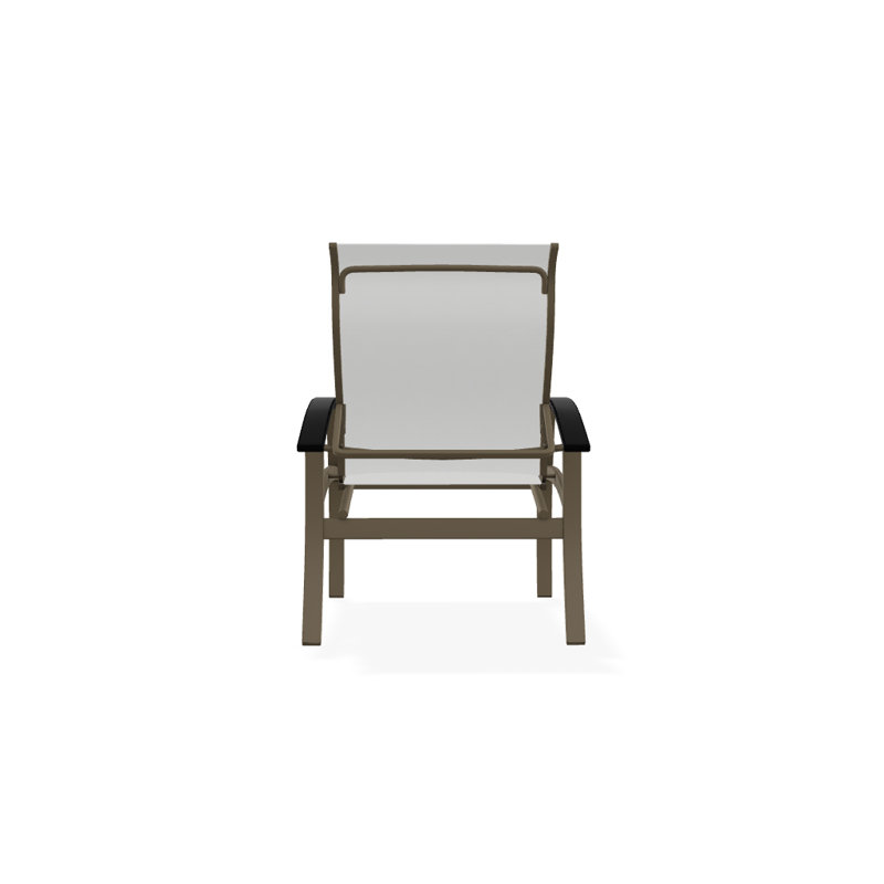 Chaise de patio Askar, Bois de plage texturé, Blanc 6D Sunbrella®, Noir