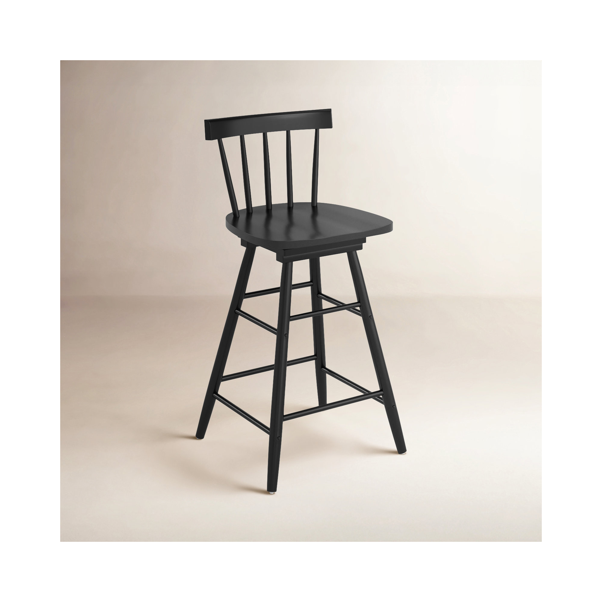 Portside Swivel Counter Stool, Black