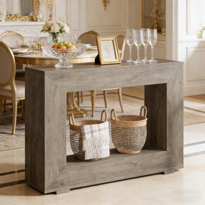 Entryway Sofa Table,Wood Side Table,Console Table, Gray