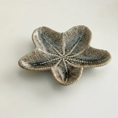 Plateau à bijoux - Étoile de mer en céramique bicolore