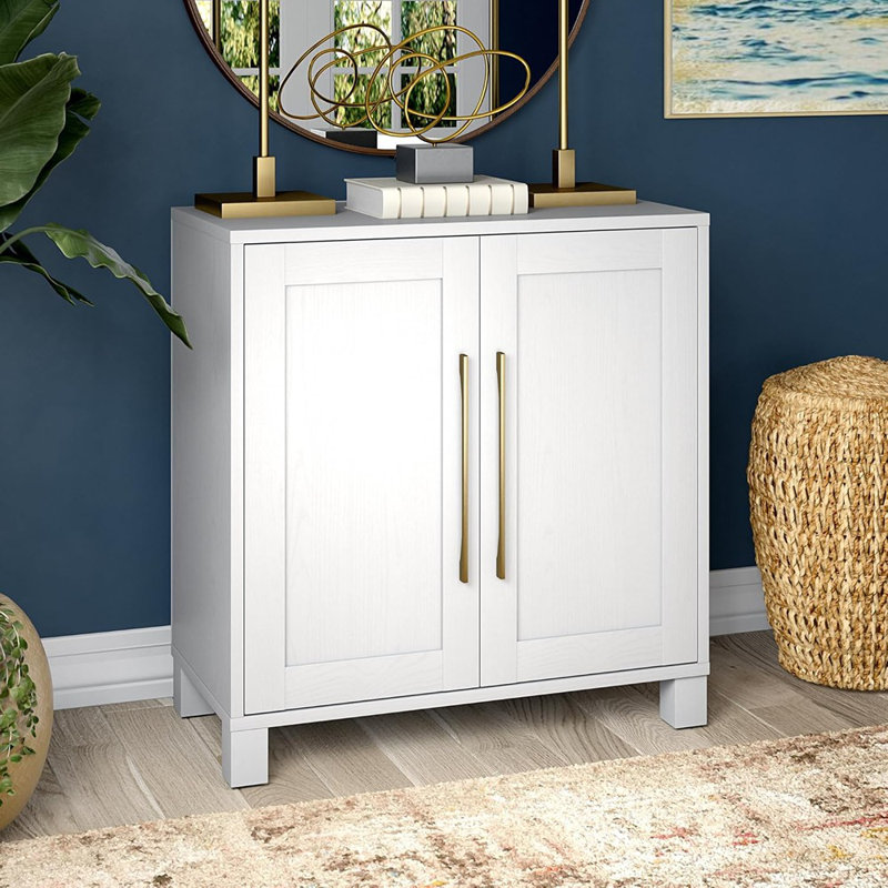 Buffet Modern Modern - 2 portes avec tablette réglable pour le salon, la salle à manger, la chambre à coucher ou le vestibule, blanc