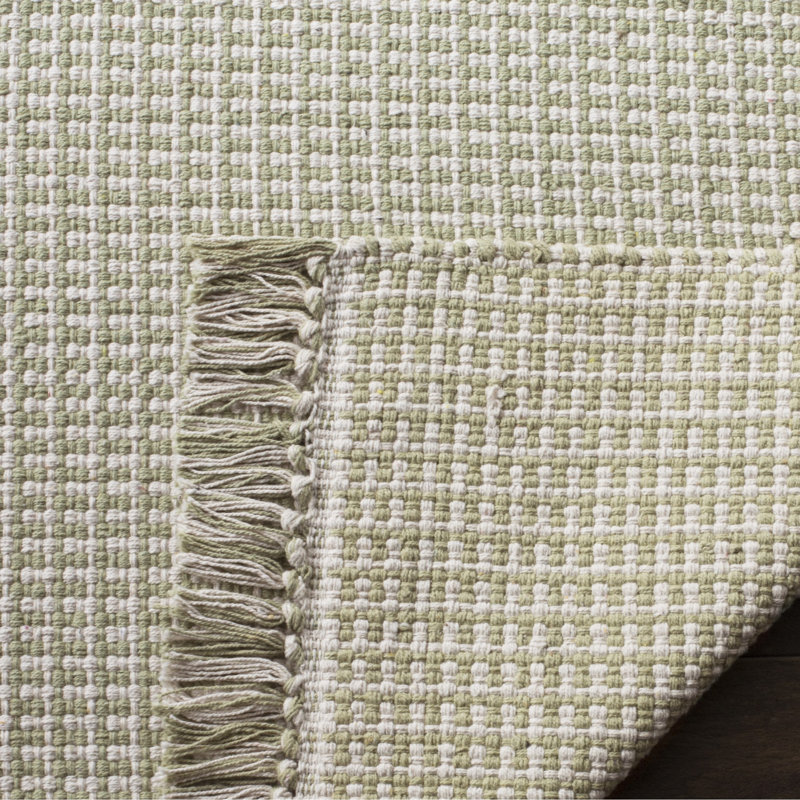 Cayman Hand Woven Cotton Geometric Rug, Square 4'