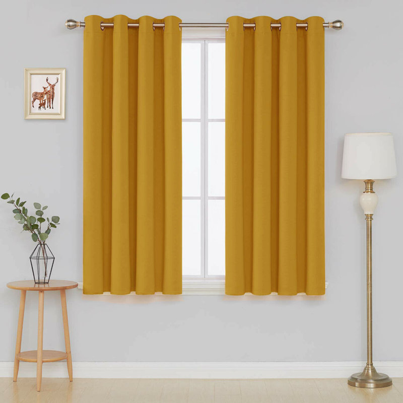 Frasco Blackout Curtain Pair, Ochre, 116.84cm Width x 182.88cm Drop