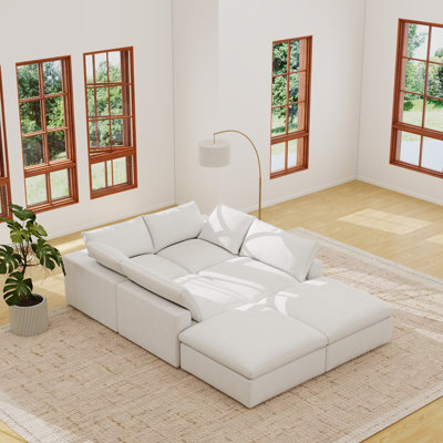 Canapé modulaire rembourré 6 pièces Kenda Ellerie