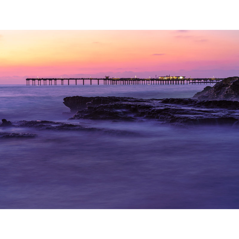 Family Silhouette In Ocean Beach, San Diego Print by Brian Mc Clean, Wrapped Canvas, 24" H x 32" W