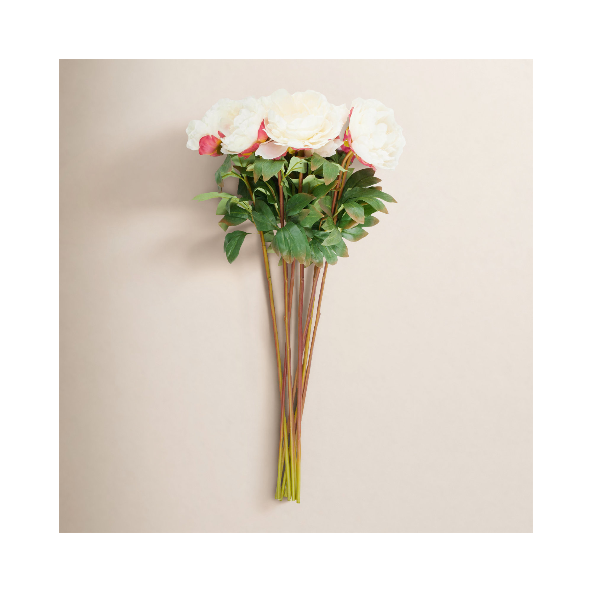 Cole And Grey Faux Foliage Tall Dahlia Artificial Flower Stem, White, 31" H x 15" W x 13" D