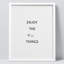 «Enjoy The Little Things Wall Art Word Typographie Decor Inspirational Wall Decor» sur papier-98267137-98267142