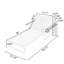 Chaise longue inclinable d'extérieur avec accoudoirs pliables en teck, teck et blanc
