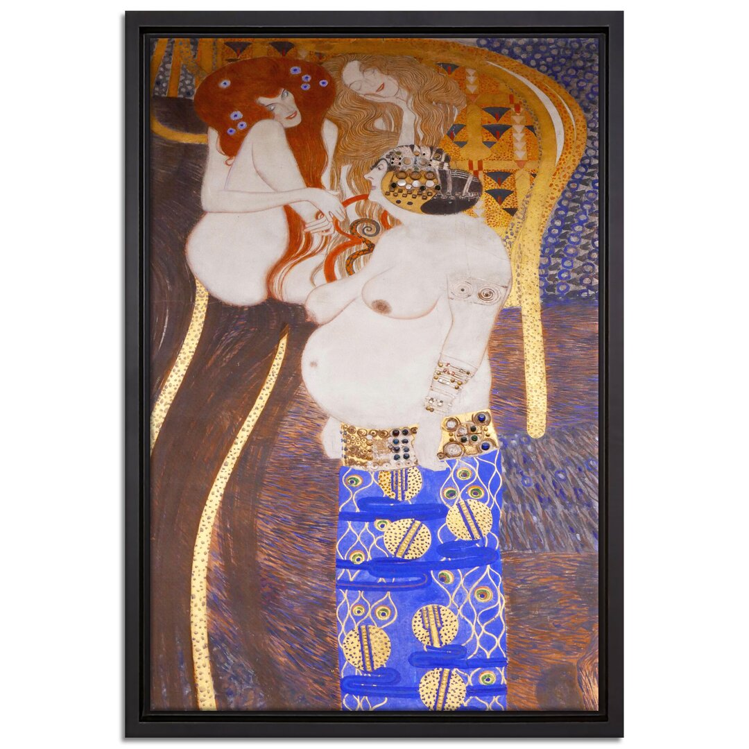 Gerahmtes Leinwandbild Kunstdruck Beethovenfries rechte Wand von Gustav Klimt