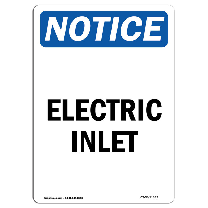 SignMission Notice - Electric Inlet Heavy Duty or Label | Wayfair