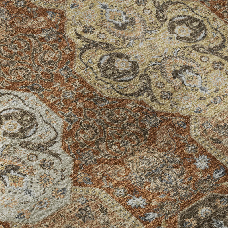 Tapis de qualité supérieure Mayfield AMF2484 Global, Paprika, 1 pi 8 po x 2 pi 6 po