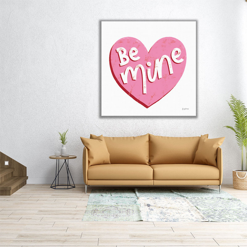 «Love Letters VII Red», reproduction d'art sur toile, H 12 po x l 12 po