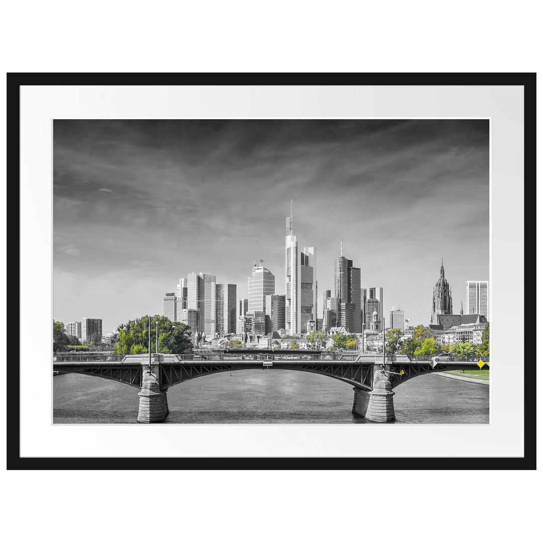 Gerahmtes Poster Skyline von Frankfurt am Main