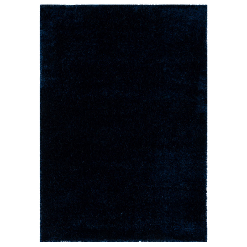 Tapis bleu marine Power Loom, Rectangle 6 pi 7 po x 8 pi 7 po