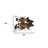 5' X 7' Light Brown and White Cowhide Hand Knotted Area Rug