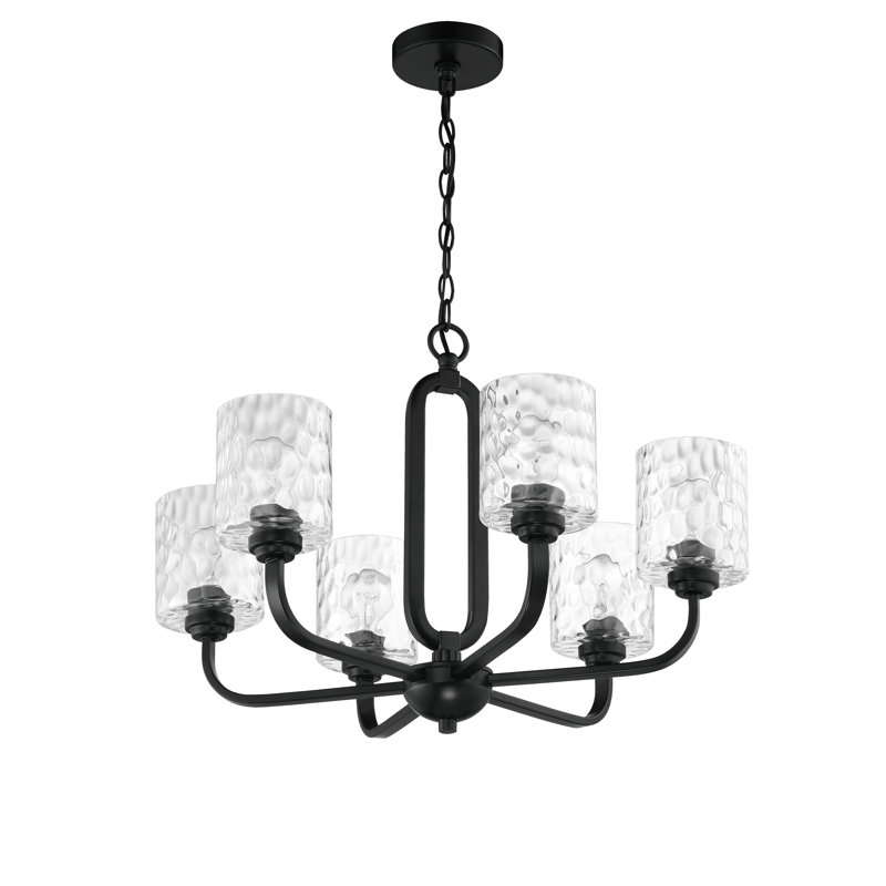 Lustre classique unique à 6 lumières Mafaz, Noir