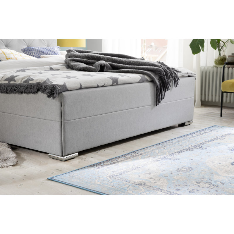 Hetum Upholstered Bed, Super King (6'), Porto light grey