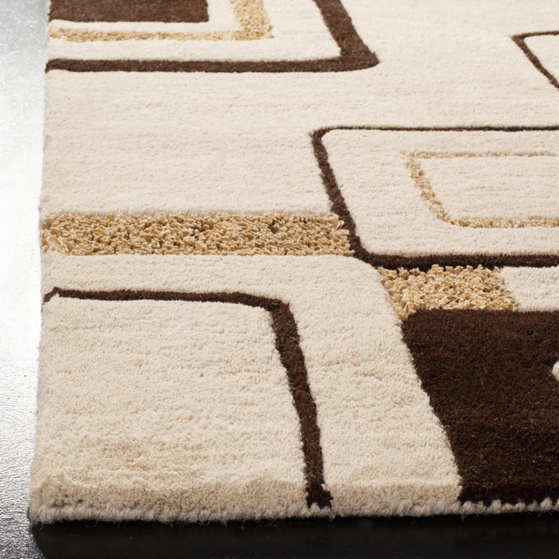 Hand Tufted Wool And Viscose Rug, Rectangle 5' X 8'